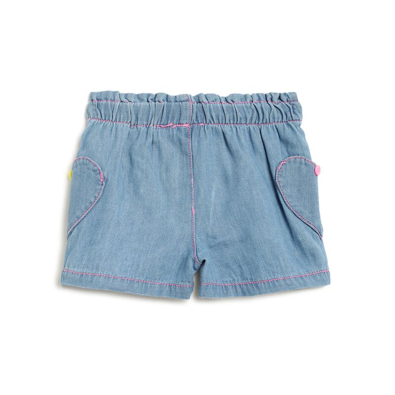 Girls Medium Light Blue Short Woven Trousers image number null